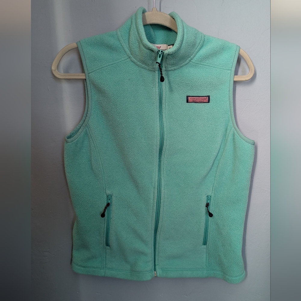 🫰🏼 Vineyard Vines Mint Aqua Westerly Fleece Vest